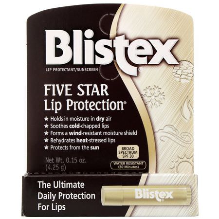 Spf, Lip Balm, Lip Care, Bath: Blistex, Five Star Lip Protection, SPF 30, .15 oz (4.25 g)