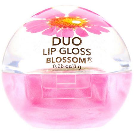 Läppglans, Läppar, Smink, Skönhet: Blossom, Duo Lip Gloss, Magenta Flower, 0.28 oz (8 g)