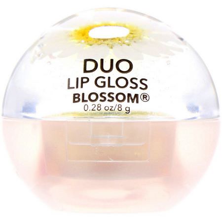 Läppglans, Läppar, Makeup, Skönhet: Blossom, Duo Lip Gloss, White Flower, 0.28 oz (8 g)