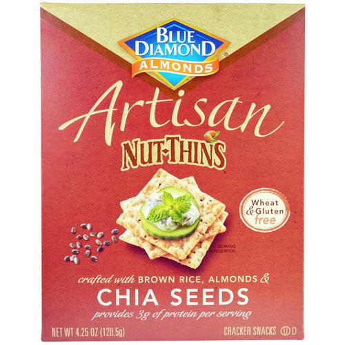 Blue Diamond, Artisan Nut-Thins, Chia Seeds Cracker Snacks, 4.25 oz (120.5 g) Review