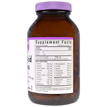 Aminosyror, Kosttillskott: Bluebonnet Nutrition, Amino Acid Capsules, 180 Veggie Caps