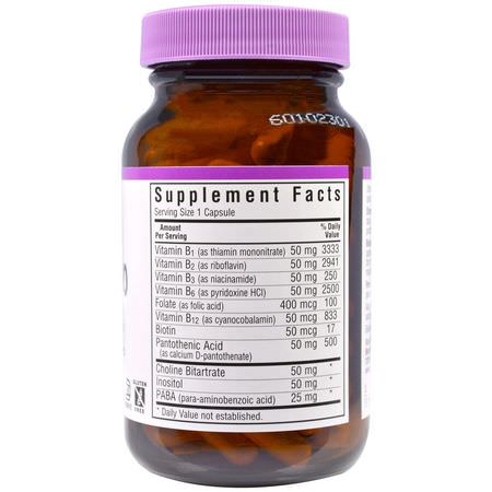 Vitamin B-Komplex, Vitamin B, Vitaminer, Kosttillskott: Bluebonnet Nutrition, B-Complex 50, 100 Veggie Caps