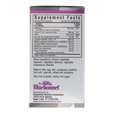 Bluebonnet Nutrition Hair Skin Nails Formulas - Naglar, Hud, Hår, Kosttillskott