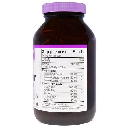 Lecitin, Kosttillskott: Bluebonnet Nutrition, Natural Lecithin, 1365 mg, 180 Softgels