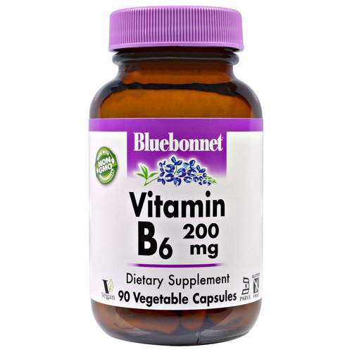 Bluebonnet Nutrition, Vitamin B-6, 200 mg, 90 Veggie Caps Review