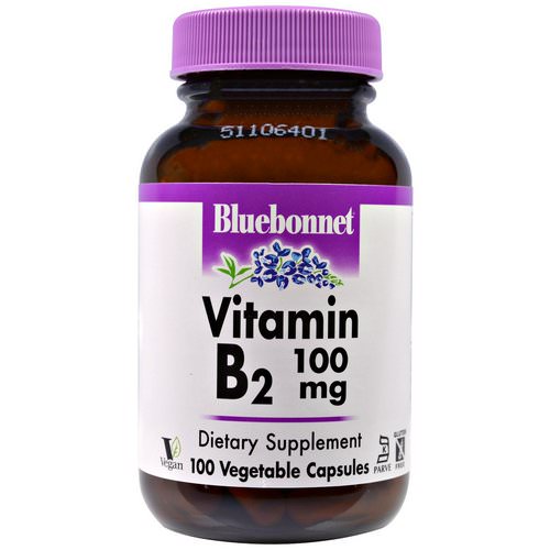 Bluebonnet Nutrition, Vitamin B2, 100 mg, 100 Veggie Caps Review