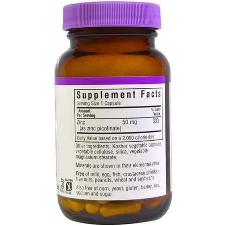 Influensa, Hosta, Förkylning, Zink: Bluebonnet Nutrition, Zinc Picolinate, 50 mg, 100 Veggie Caps