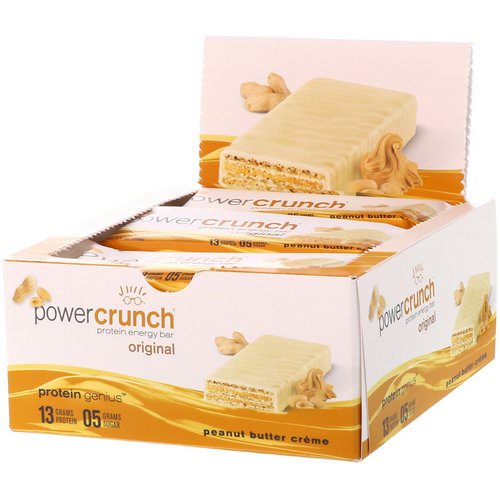BNRG, Power Crunch Protein Energy Bar, Original, Peanut Butter Creme, 12 Bars, 1.4 oz (40 g) Each Review