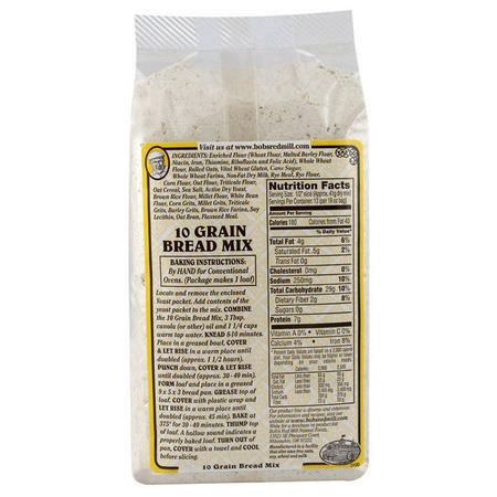Brödmix, Blandningar, Mjöl, Bakning: Bob's Red Mill, 10 Grain, Bread Mix, 19 oz (538 g)