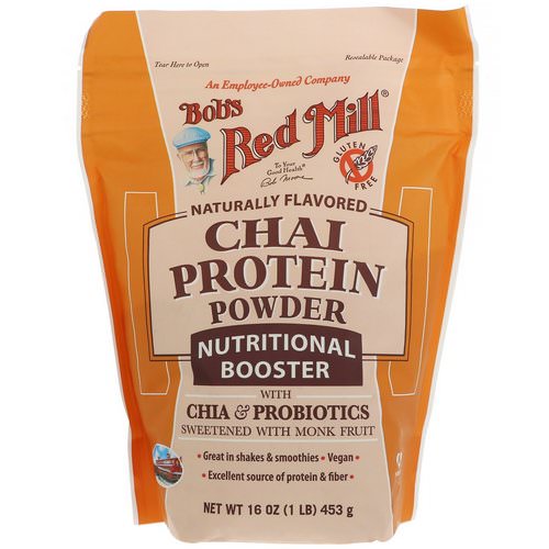 Bob's Red Mill, Chai Protein Powder, Nutritional Booster with Chia & Probiotics, 16 oz (453 g) Review