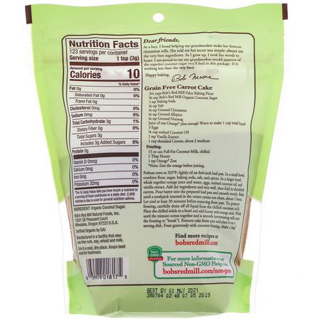 Coconut Sugar, Sweeteners, Honey: Bob's Red Mill, Organic Coconut Sugar, 13 oz (369 g)
