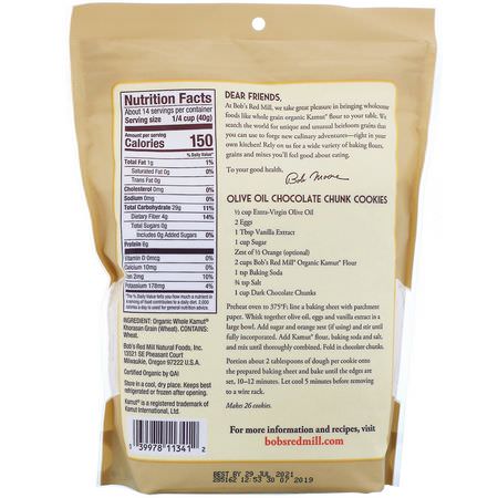 Blandningar, Mjöl, Bakning: Bob's Red Mill, Organic Kamut Flour, Whole Grain, 20 oz (567 g)