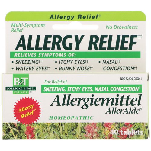Boericke & Tafel, Allergy Relief, Allergiemittel AllerAide, 40 Tablets Review