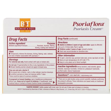 Kliande Hud, Torr, Hudbehandling, Homeopati: Boericke & Tafel, Psoriaflora, Topical Cream, 1 oz (28 g)