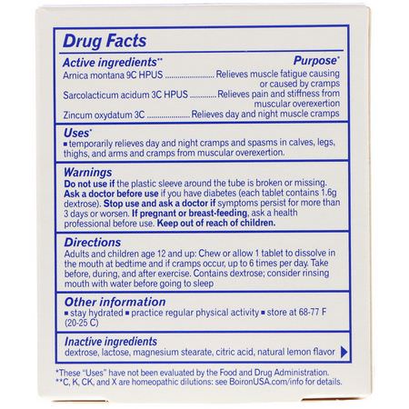 Homeopati, Arnica Montana, Örter: Boiron, Arnicare Leg Cramps, 3 Tubes, 11 Chewable Tablets Per Tube