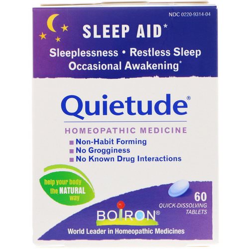 Boiron, Quietude, Sleep Aid, 60 Quick-Dissolving Tablets Review