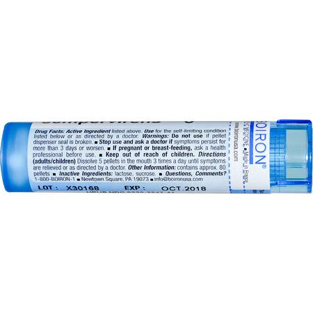 Lugn, Tillskott, Gelsemium Sempervirens, Homeopati: Boiron, Single Remedies, Gelsemium Sempervirens, 6C, Approx 80 Pellets
