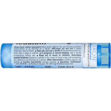 Svavelodatum, Homeopati, Örter: Boiron, Single Remedies, Sulphur Iodatum, 6C, 80 Pellets