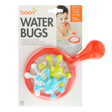 Badleksaker, Barnleksaker, Barn, Baby: Boon, Water Bugs, Floating Bath Toys with Net, 10+ Months