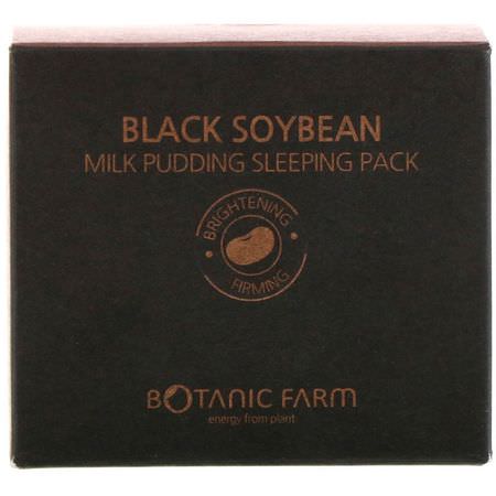 Night Moisturizers, K-Beauty Moisturizers, Creams, Face Moisturizers: Botanic Farm, Black Soybean Milk Pudding Sleeping Pack, 90 ml
