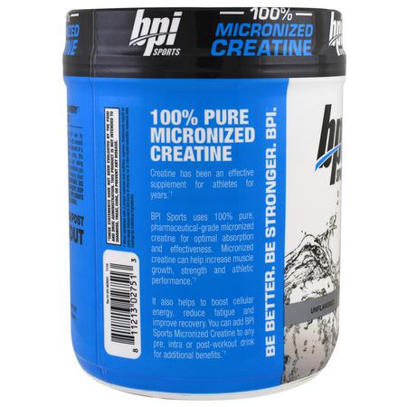 BPI Sports Creatine Monohydrate Micronized Creatine - Mikroniserad Kreatinmonohydrat, Kreatin, Muskelbyggare