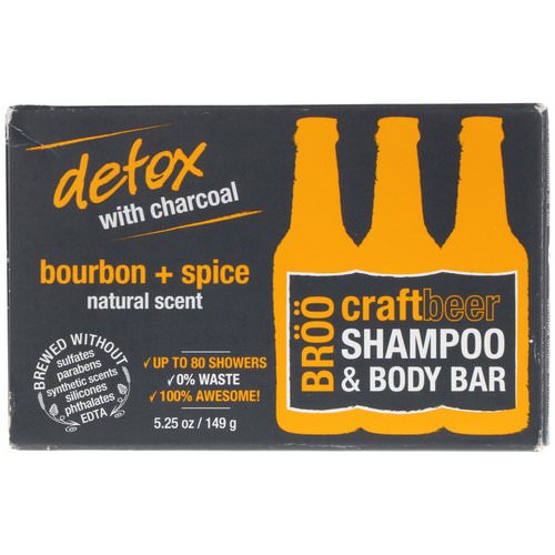 BRoo, Craft Beer Shampoo & Body Bar, Bourbon and Spice Natural Scent, 5.25 oz (149 g) Review