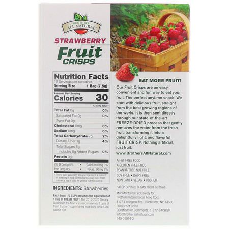 Brothers-All-Natural Fruit Vegetable Snacks Strawberries - Jordgubbar, Grönsaker, Grönsaksnacks, Frukt