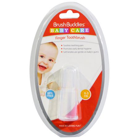 Babyborstar, Munvård, Tandvård, Barn: Brush Buddies, Baby Care, Finger Toothbrush, 0-3 YR, 1 Finger ToothBrush