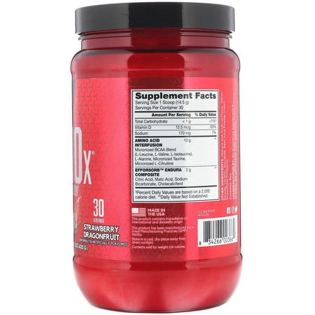 Bcaa, Aminosyror, Kosttillskott: BSN, Amino-X, Endurance & Recovery, Strawberry Dragonfruit, 15.3 oz (435 g)