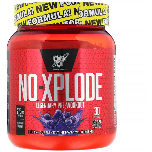 BSN, N.O.-Xplode, Legendary Pre-Workout, Grape, 1.22 lbs (555 g) Review