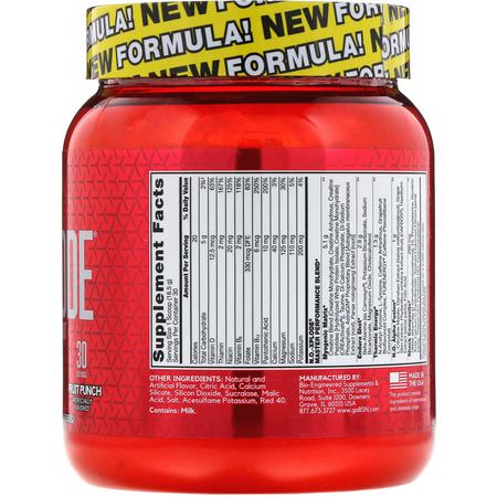 Stimulant, Betaine-Vattenfri, Kväveoxid, Kosttillskott Före Träning: BSN, N.O.-Xplode, Legendary Pre-Workout, Fruit Punch, 1.22 lbs (555 g)