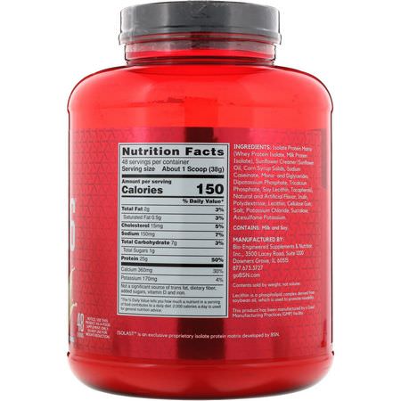 Protein, Vassleprotein, Idrottsnäring: BSN, Syntha-6 Isolate, Protein Powder Drink Mix, Vanilla Ice Cream, 4.02 lbs (1.82 kg)
