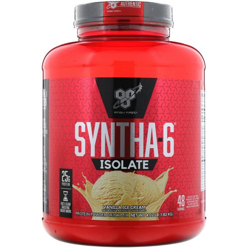 BSN, Syntha-6 Isolate, Protein Powder Drink Mix, Vanilla Ice Cream, 4.02 lbs (1.82 kg) Review