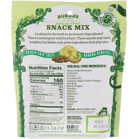 Snack Mixes, Snacks: Bubba's Fine Foods, Snack Mix, Righteous Ranch, 4 oz (113 g)