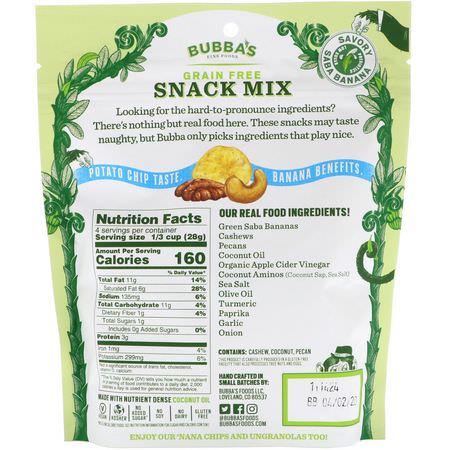 Snack Mixes, Snacks: Bubba's Fine Foods, Snack Mix, Savory Original, 4 oz (113 g)
