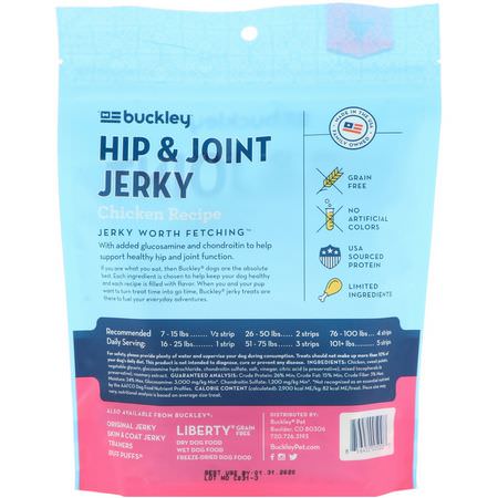 Iherb: Buckley, Hip & Joint Jerky, Adult Dog Treats, Chicken Recipe, 5 oz (141.7 g)