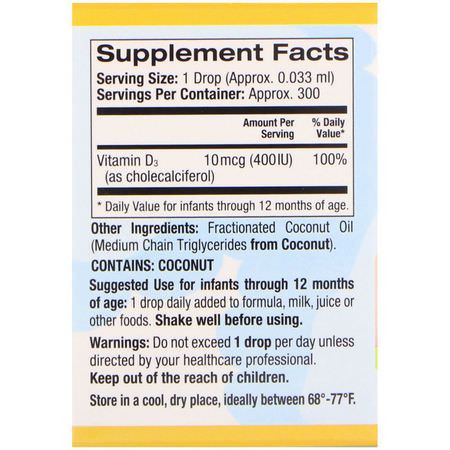 Barns Vitamin D, Barns Hälsa, Barn, Baby: California Gold Nutrition, Baby Vitamin D3 Drops, 400 IU, .34 fl oz (10 ml)