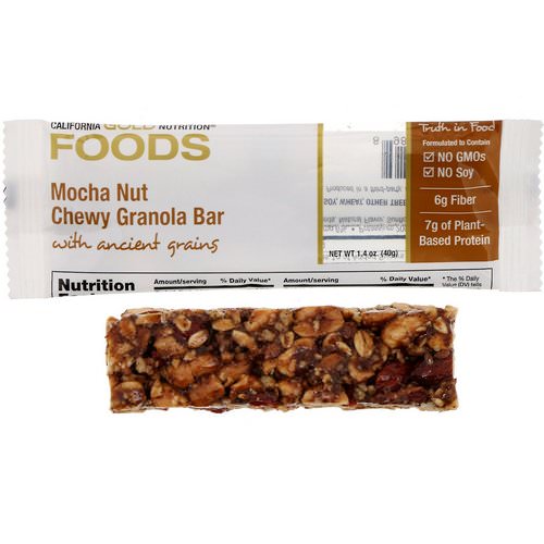 California Gold Nutrition, Foods, Mocha Nut Chewy Granola Bar, 1.4 oz (40 g) Review