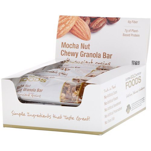 California Gold Nutrition, Foods, Mocha Nut Chewy Granola Bars, 12 Bars, 1.4 oz (40 g) Each Review