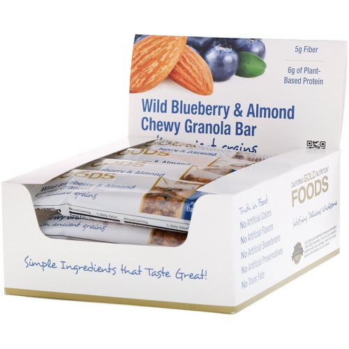 California Gold Nutrition, Foods, Wild Blueberry & Almond Chewy Granola Bars, 12 Bars, 1.4 oz (40 g) Each Review