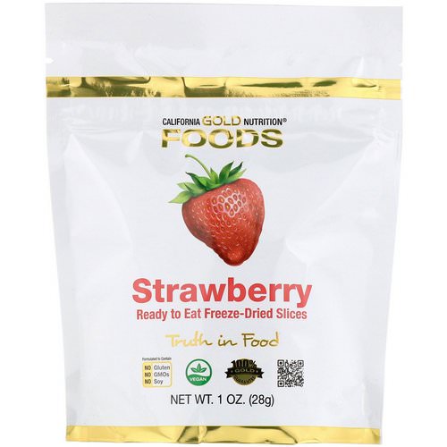 California Gold Nutrition, Freeze-Dried Strawberry, Ready to Eat Whole Freeze-Dried Slices, 1 oz (28 g) Review