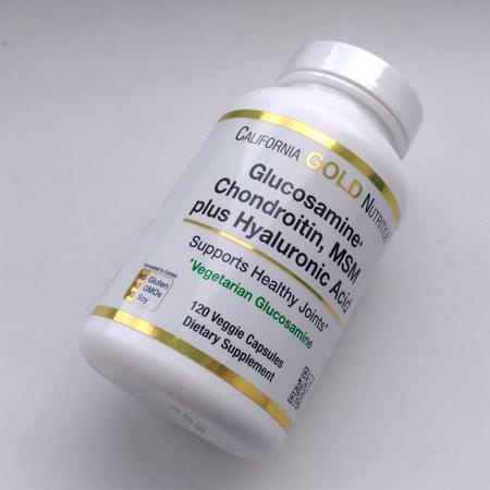 California Gold Nutrition, Glucosamine, Chondroitin, MSM Plus Hyaluronic Acid, 120 Veggie Caps