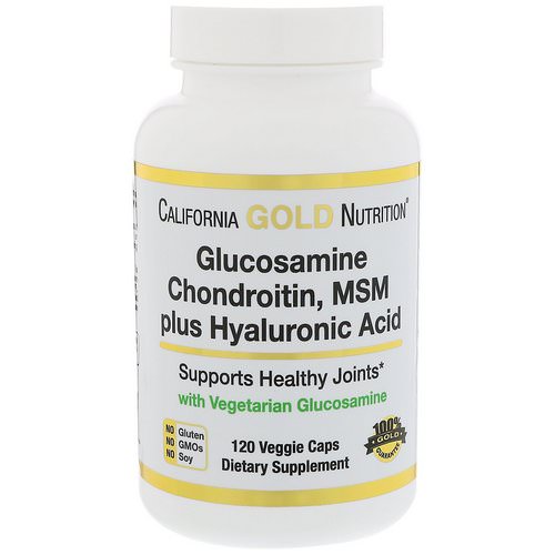 California Gold Nutrition, Glucosamine, Chondroitin, MSM Plus Hyaluronic Acid, 120 Veggie Caps Review