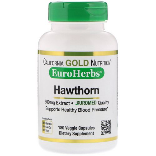 California Gold Nutrition, Hawthorn Extract, EuroHerbs, European Quality, 300 mg, 180 Veggie Capsules Review