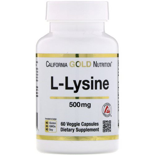 California Gold Nutrition, L-Lysine, 500 mg, 60 Veggie Capsules Review