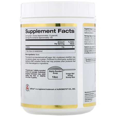 L-Serin, Aminosyror, Kosttillskott: California Gold Nutrition, L-Serine, AjiPure, Unflavored Powder, 2.2 lb (1 kg)