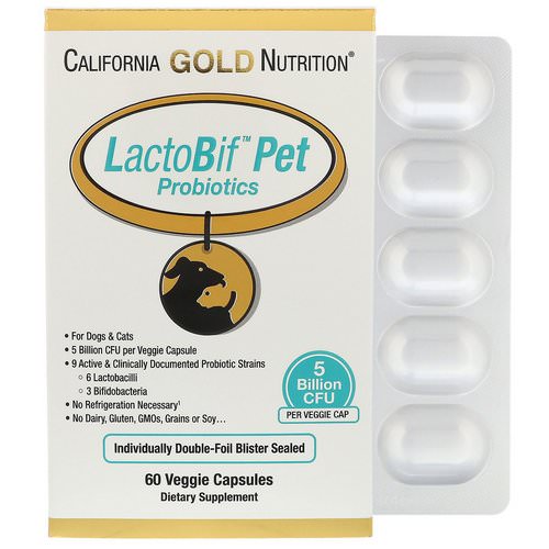 California Gold Nutrition, LactoBif Pet Probiotics, 5 Billion CFU, 60 Veggie Capsules Review