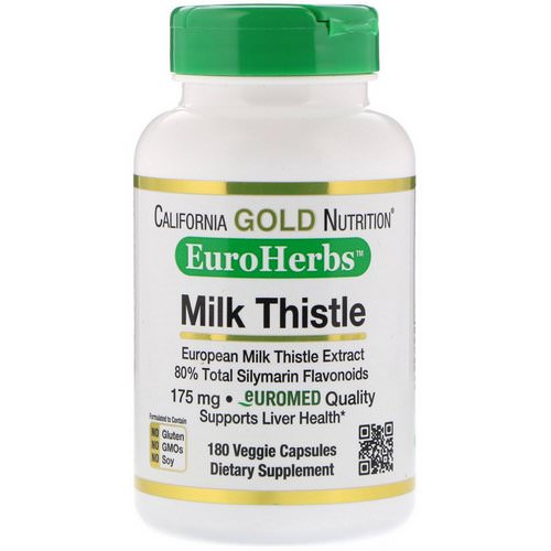 California Gold Nutrition, Milk Thistle Extract, 80% Silymarin, EuroHerbs, Clinical Strength, 180 Veggie Capsules Review