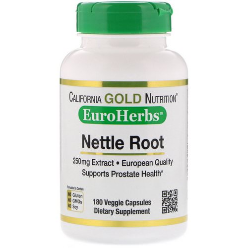 California Gold Nutrition, Nettle Root Extract, EuroHerbs, 250 mg, 180 Veggie Capsules Review