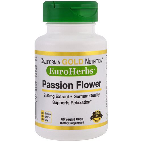 California Gold Nutrition, Passion Flower, EuroHerbs, 250 mg, 60 Veggie Caps Review